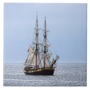 Nautical Schooner Blue Skies Tegeltje
