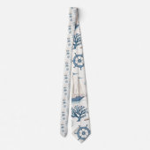 Nautical Sea Life Custom Necktie Stropdas (Achterkant)