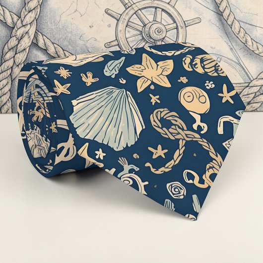 Nautical Sea Life Custom Necktie Stropdas