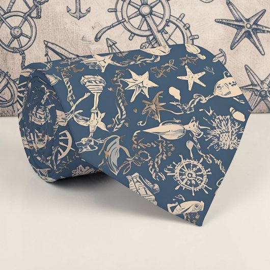 Nautical Sea Life Custom Necktie Stropdas