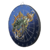 Nautical Sea Turtle Anchor Ship Wheel Blue Dartbord (Voorkant Rechts)