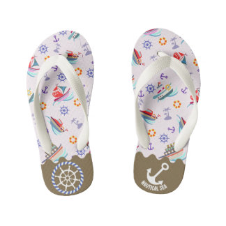 Nautical Sea Witte Kinder Slippers Teenslippers