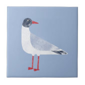 Nautical Seagull Bird Sky Blue Tegeltje (Voorkant)