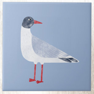 Nautical Seagull Bird Sky Blue Tegeltje