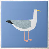 Nautical Seagull Bird Sky Blue Tegeltje