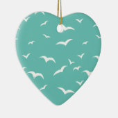 Nautical Seagulls Weathered Blauwgroen Blue and Wh Keramisch Ornament (Rechts)