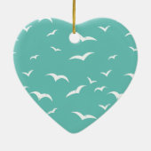 Nautical Seagulls Weathered Blauwgroen Blue and Wh Keramisch Ornament (Achterkant)