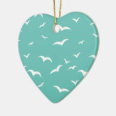 Nautical Seagulls Weathered Blauwgroen Blue and Wh Keramisch Ornament (Links)