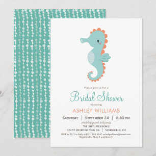Nautical Seahorse Bridal Shower Kaart