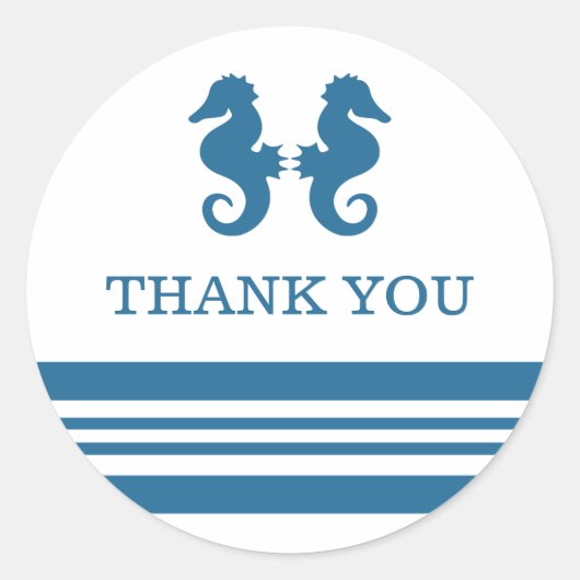 Nautical Seahorse Dank u Stickers (Voorkant)