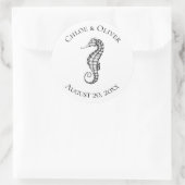 Nautical Seahorse gepersonaliseerd Ronde Sticker (Tas)
