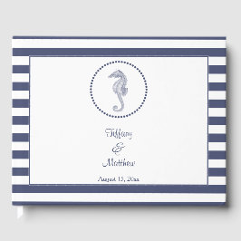 Nautical Seahorse gepersonaliseerde bruiloft Gastenboek
