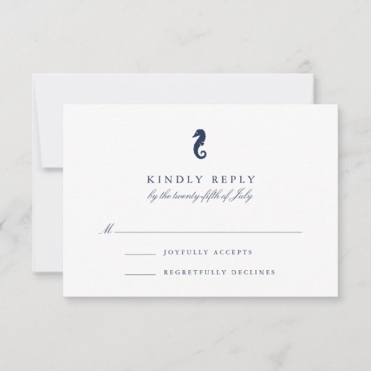 Nautical Seahorse RSVP Card (Voorkant)