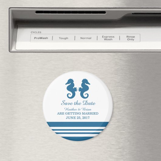 Nautical Seahorse Save the Date Magnet (Insitu (Vaatwasser))
