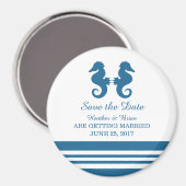 Nautical Seahorse Save the Date Magnet (Voorkant / Achterkant)