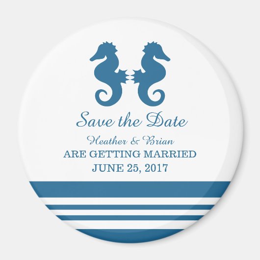 Nautical Seahorse Save the Date Magnet (Voorkant)
