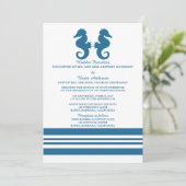 Nautical Seahorse Wedding Invite Kaart (Staand voorkant)