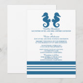 Nautical Seahorse Wedding Invite Kaart (Voorkant / Achterkant)