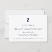 Nautical Seahorse Wedding Reception Kaart (Voorkant)