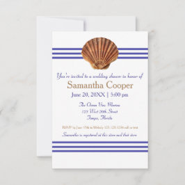 Nautical Seashell - 3x5 Bridal Shower Uitnodiging