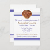 Nautical Seashell - 3x5 Bridal Shower Uitnodiging (Voorkant / Achterkant)