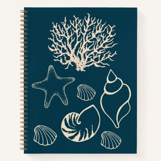 Nautical Seashell Art Sketchbook Journal Notitieboek (Voorkant)
