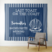 Nautical Seashell Bachelorette Party Laatste Toast Wandkleed (In Situ (horizontaal))