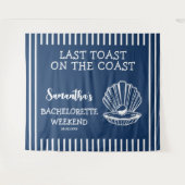 Nautical Seashell Bachelorette Party Laatste Toast Wandkleed (Voorkant (horizontaal))