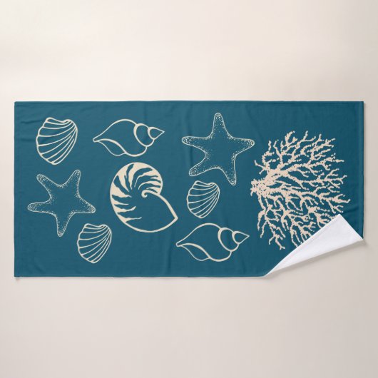 Nautical Seashell Bath Towel Badhanddoek (Badhanddoek)