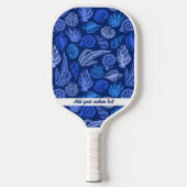 Nautical Seashell Beach Pattern Custom Text Name Pickleball Paddle (Voorkant)