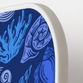 Nautical Seashell Beach Pattern Custom Text Name Pickleball Paddle (Links Detail)