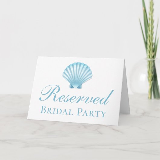 Nautical Seashell Blue Beach Wedding Reserved (Voorkant)