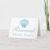 Nautical Seashell Blue Beach Wedding Reserved (Achterkant)
