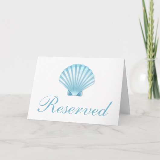 Nautical Seashell Blue Beach Wedding Reserved (Achterkant)