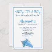 Nautical Seashell Blue Boy Baby shower uitnodiging (Voorkant)