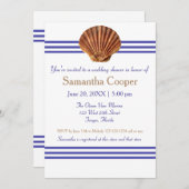 Nautical Seashell - Bridal Shower Uitnodiging (Voorkant / Achterkant)
