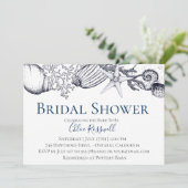 Nautical Seashell Bridal Shower Uitnodiging (Staand voorkant)