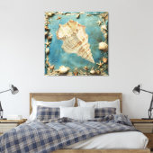 Nautical Seashell Canvas Wall Art (Insitu (Slaapkamer))
