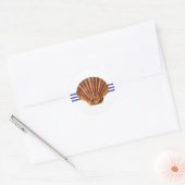 Nautical Seashell - Circle Sticker (Envelop)