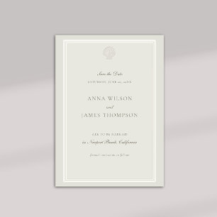 Nautical Seashell Classic ECRU formele bruiloft Save The Date