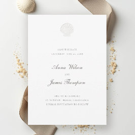 Nautical Seashell Classic Formal Pure Wedding Save The Date