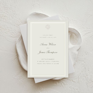 Nautical Seashell Classic formele Ecru bruiloft Save The Date