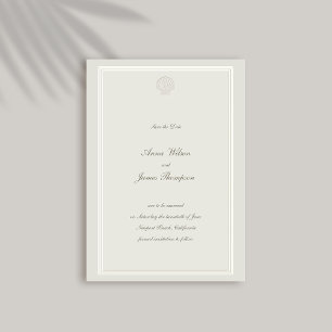 Nautical Seashell Classic Lijst Formele bruiloft Save The Date