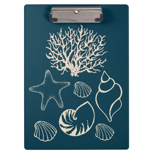 Nautical Seashell Clipboard Klembord (Voorkant)