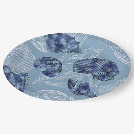 Nautical Seashell Collectie - Alle grootten Papieren Bordje (Gekanteld)