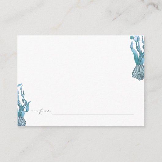 Nautical Seashell Display Douche Vrijgezellenfeest Informatiekaartje (Achterkant)