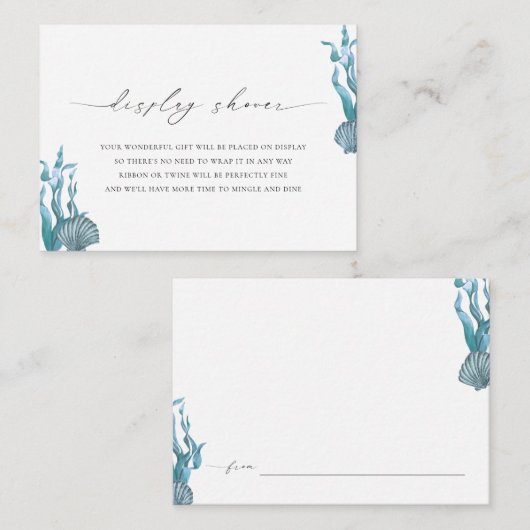 Nautical Seashell Display Douche Vrijgezellenfeest Informatiekaartje (Voorkant / Achterkant)