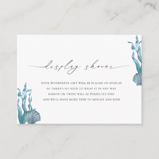 Nautical Seashell Display Douche Vrijgezellenfeest Informatiekaartje (Voorkant)