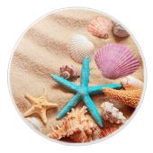 Nautical Seashell Ocean Sand Keramische Knop (Voorkant)