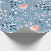 Nautical seashell onderwaterzeekomer cadeaupapier (Hoek)